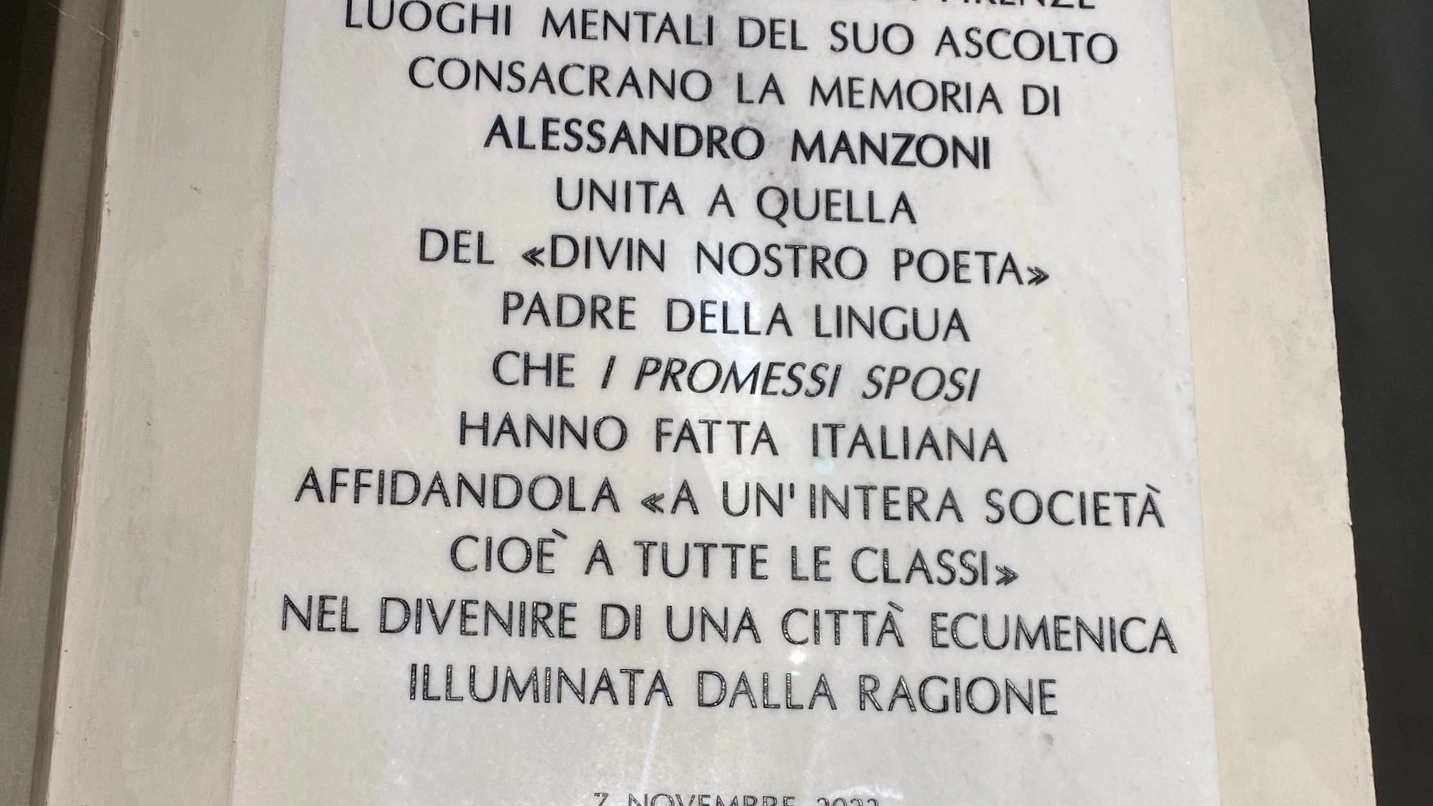 La targa per Alessandro Manzoni La targa per Alessandro Manzoni
