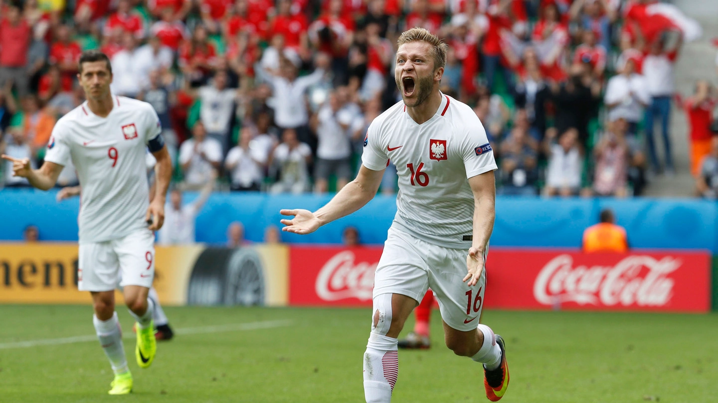 Błaszczykowski esulta per il gol contro la Svizzera