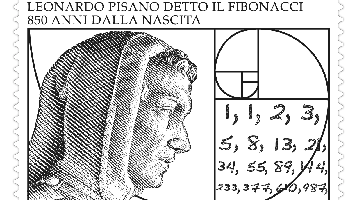 Il francobollo di Poste Italiane dedicato a Leonardo Fibonacci