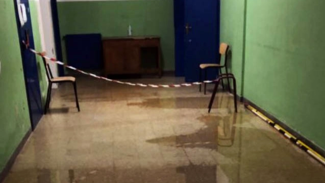 Una delle tante scuole allagate in questi giorni (foto Borghesi) Una delle tante scuole allagate in questi giorni (foto Borghesi)