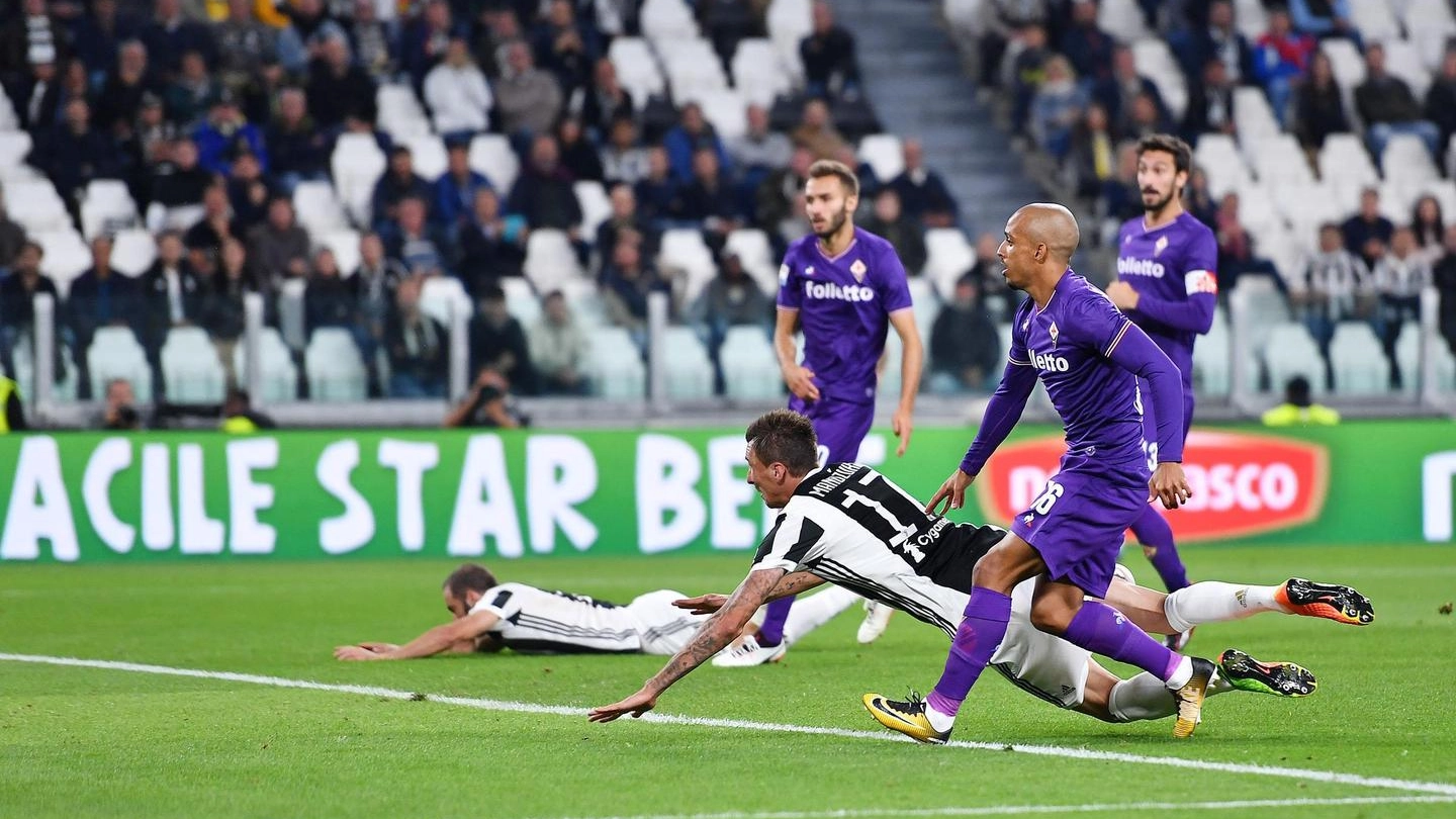 Juve-Fiorentina, il gol di Mandzukic per l'1-0
