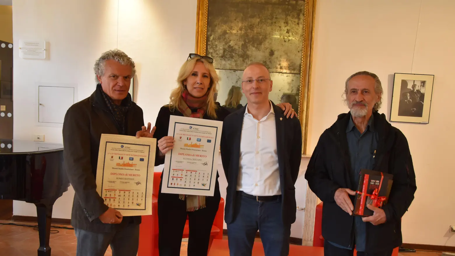 Biennale d’arte   Premiati Cigliano   Cassetta e Battisti
