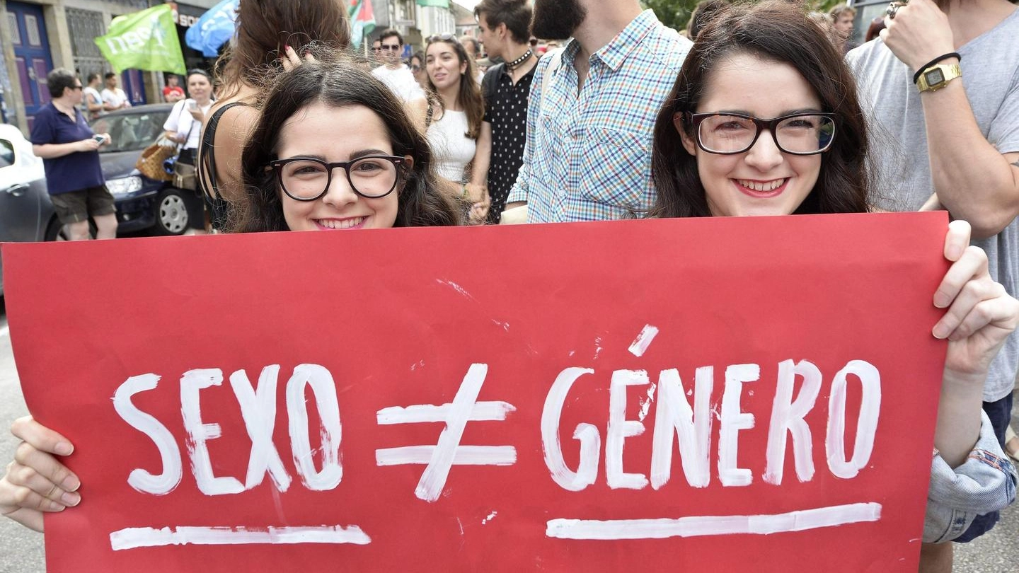 Una manifestazione in Portogallo: "sesso è diverso da genere" (Ansa)