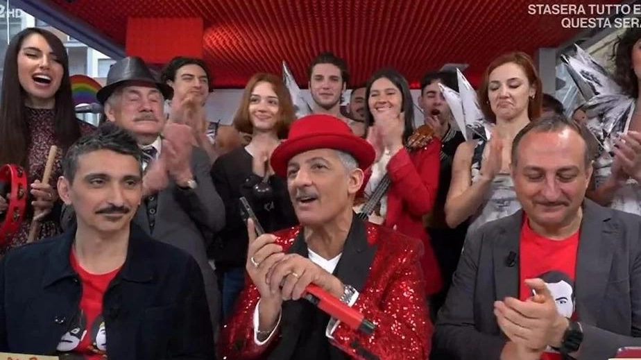 Un momento di "VivaRai2" con Fiorello e  Biggio