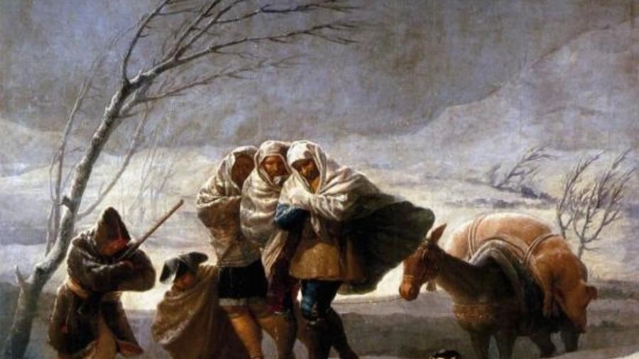 La tempesta di neve di Francisco Goya (foto Ansa) 
