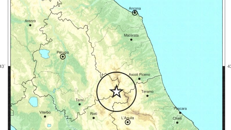 L'area colpita dal terremoto