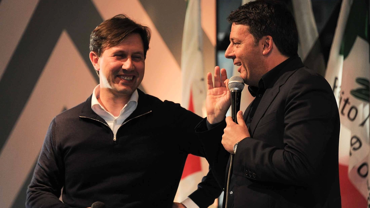 Il segretario del Pd, Matteo Renzi insieme al sindaco di Firenze, Dario Nardella