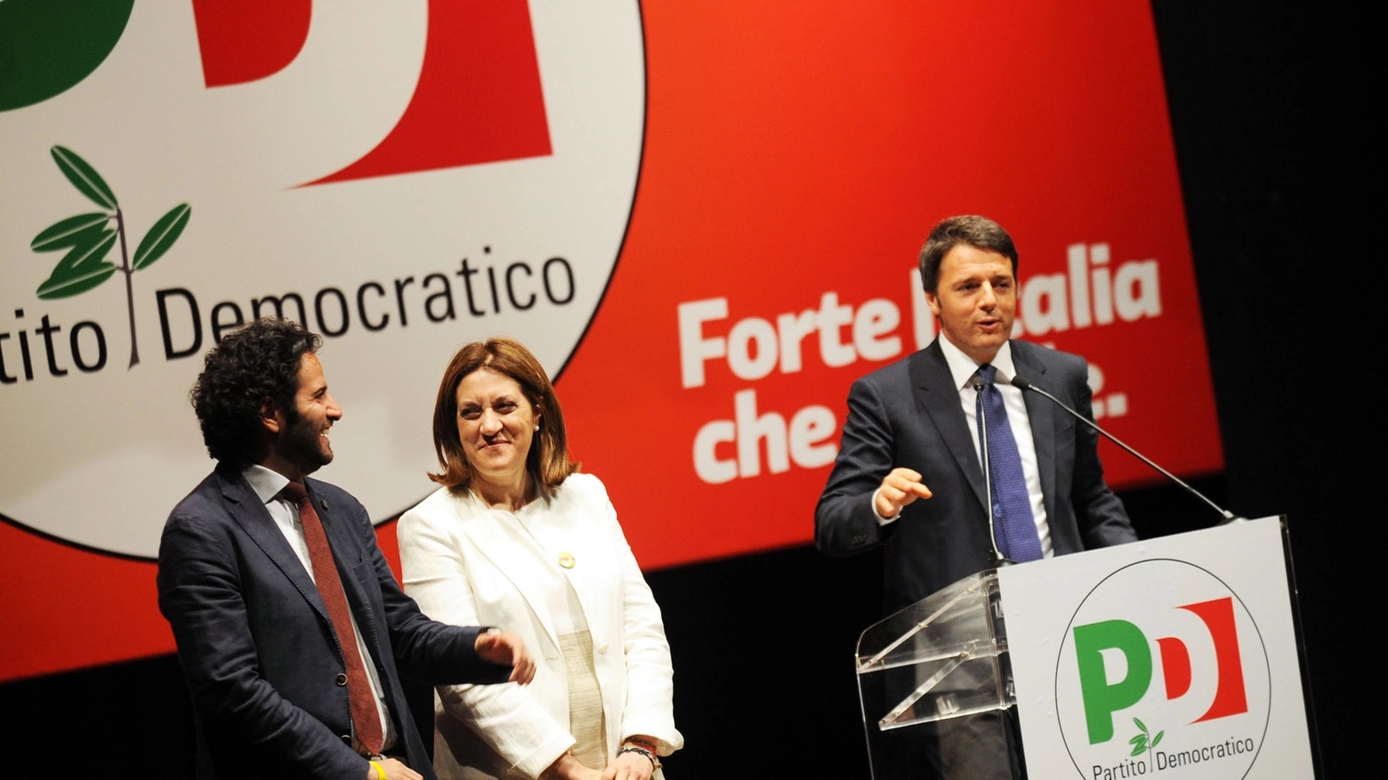 Matteo Renzi a Perugia per sostenere la candidatura di Catiuscia Marini (LaPResse)