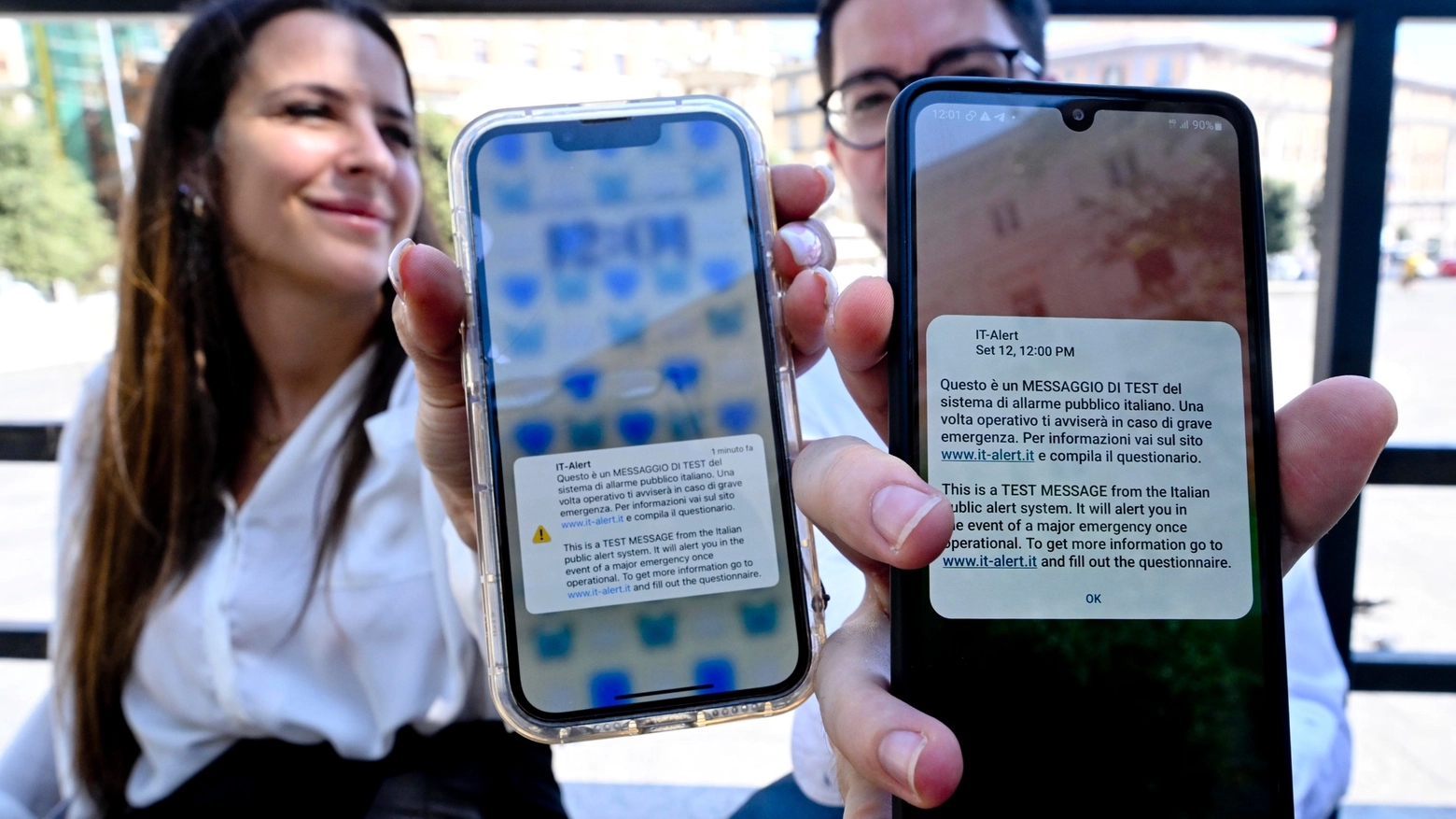 La notifica dell'It-Alert che arriva sul cellulare