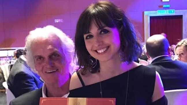 Giulia e Bruno Tissi con il riconoscimento ai Tuscany food awards