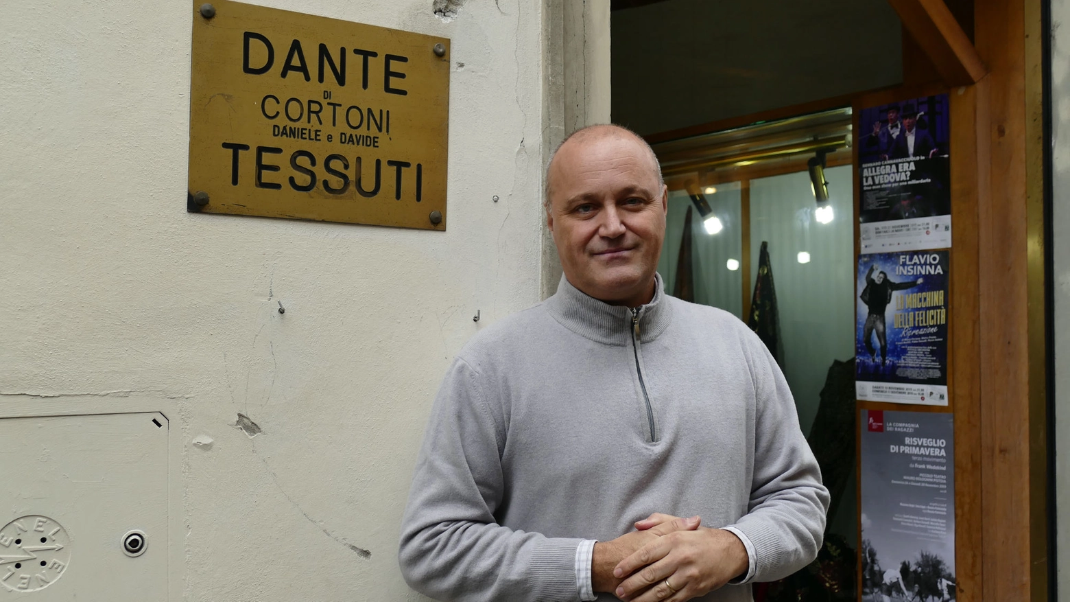 Uno dei titolari di Dante Tessuti, David Cortoni