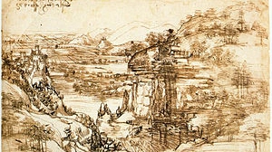 Il celebre disegno di Leonardo "Paesaggio con fiume"