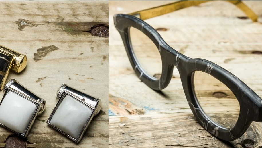 Gli occhiali della speciale collezione in marmo