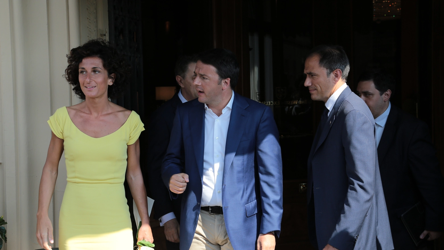 Il premier Renzi e la moglie Agnese (Cabras/ New Press Photo)