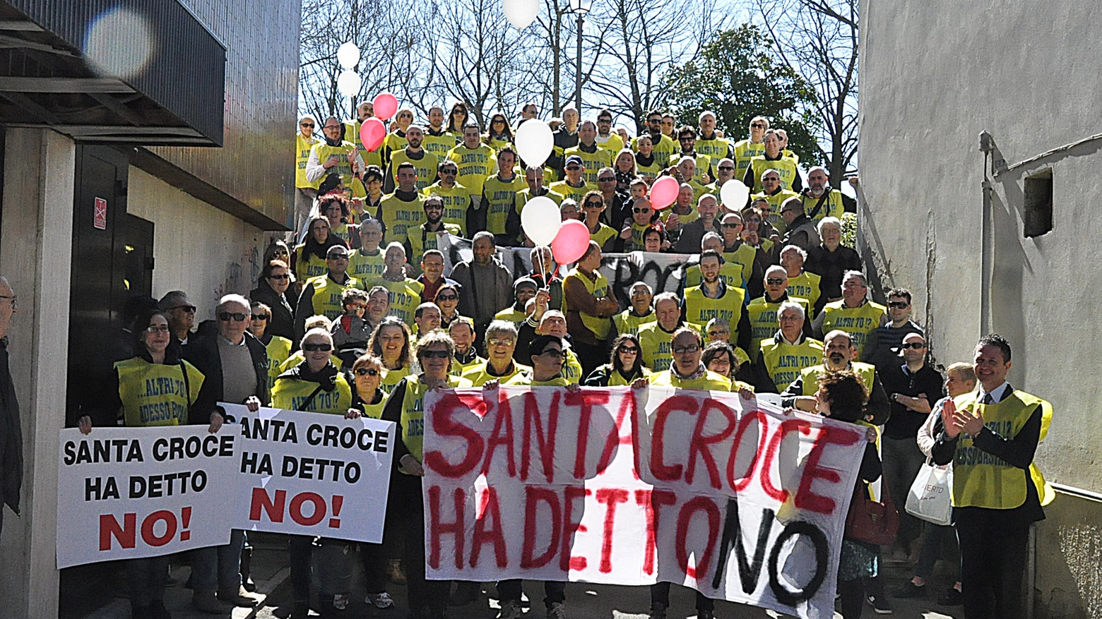Santa Croce sull'Arno, manifestazione no profughi (foto Germogli)
