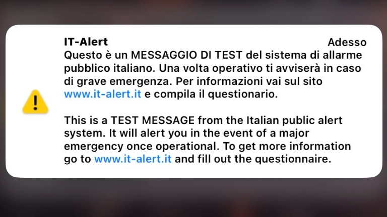 IT Alert, il messaggio arrivato su tutti i telefoni in Toscana