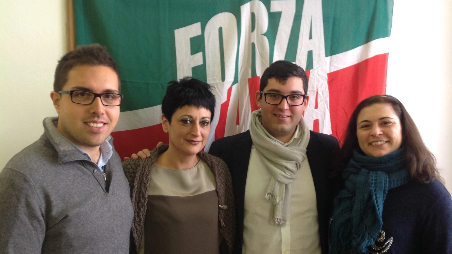 Caruso con la coordinatrice Elisa Lotti e i consiglieri comunali Gandola e Martinuzzi