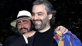 Luciano Pavarotti con Andrea Bocelli