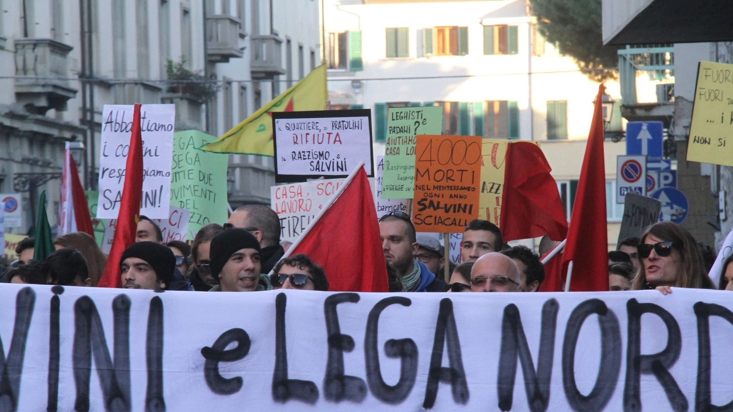 Manifestazione contro Salvini (Foto NewPressPhoto)