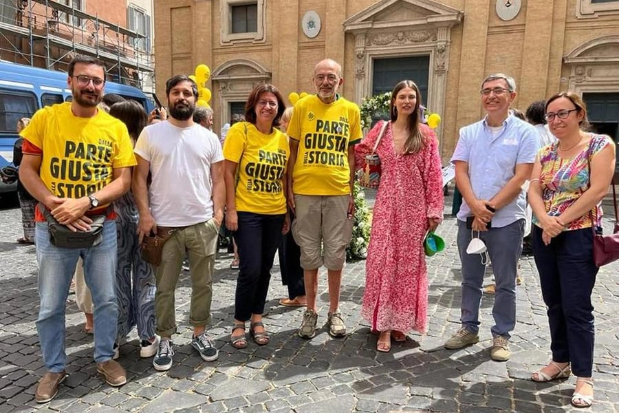 Un flash mob a favore dello Ius soli (Ansa)