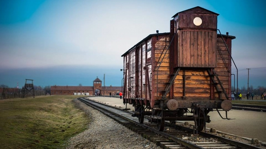 Vagone di un treno storico verso Auschwitz