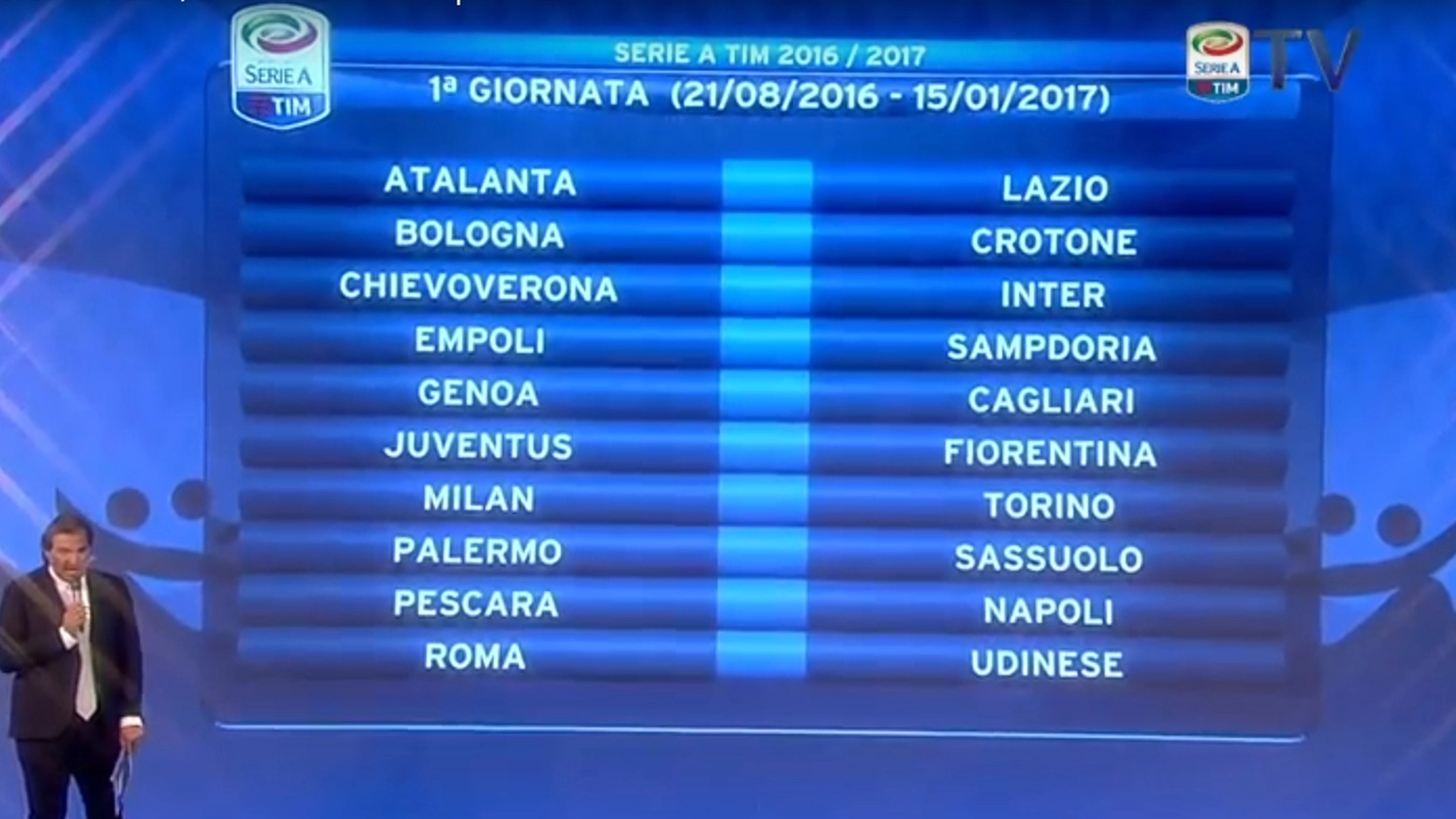 Calendario Serie A, la prima giornata
