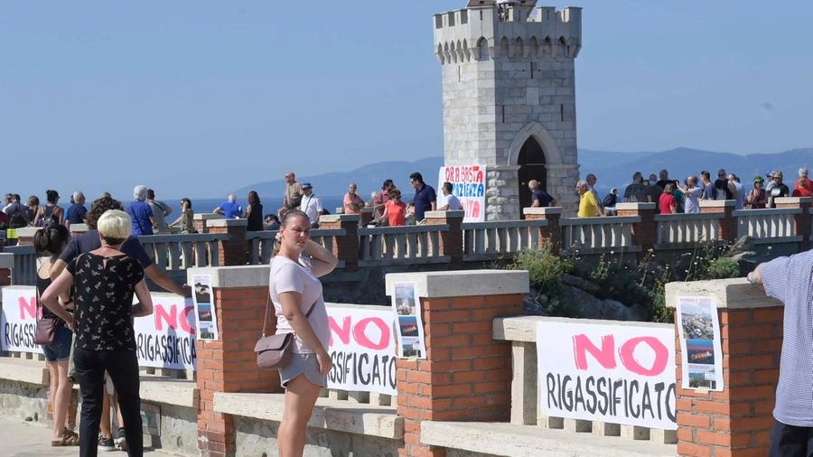 Una manifestazione del ’no’ al rigassificatore (Foto Novi)