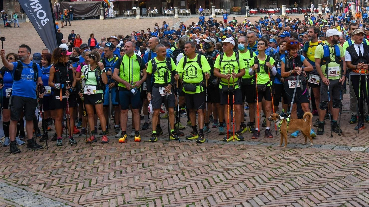 Francigena Ultramarathon. Arrivo in Piazza del Campo Francigena Ultramarathon. Arrivo in Piazza del Campo