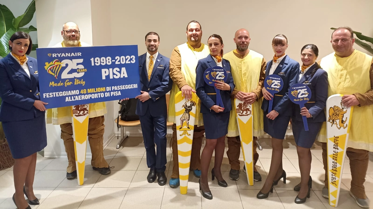 Pisa, Ryanair festeggia 25 anni e 48 milioni di passeggeri