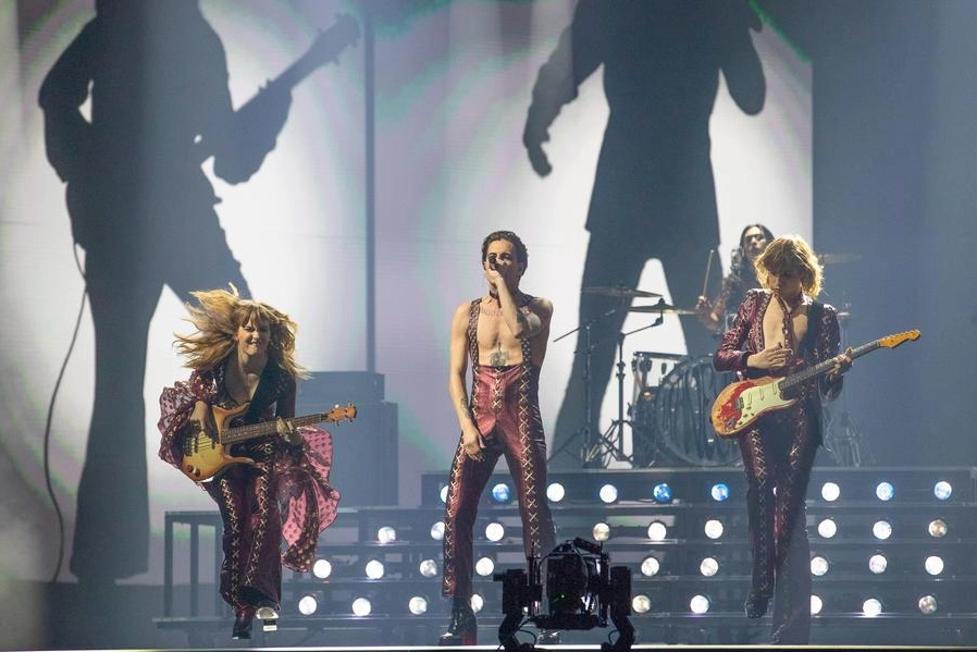 Måneskin durante le prove (foto Ebu/Andres Putting)