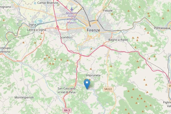 Terremoto a Firenze: l'epicentro tra Impruneta e San Casciano  (Ingv)
