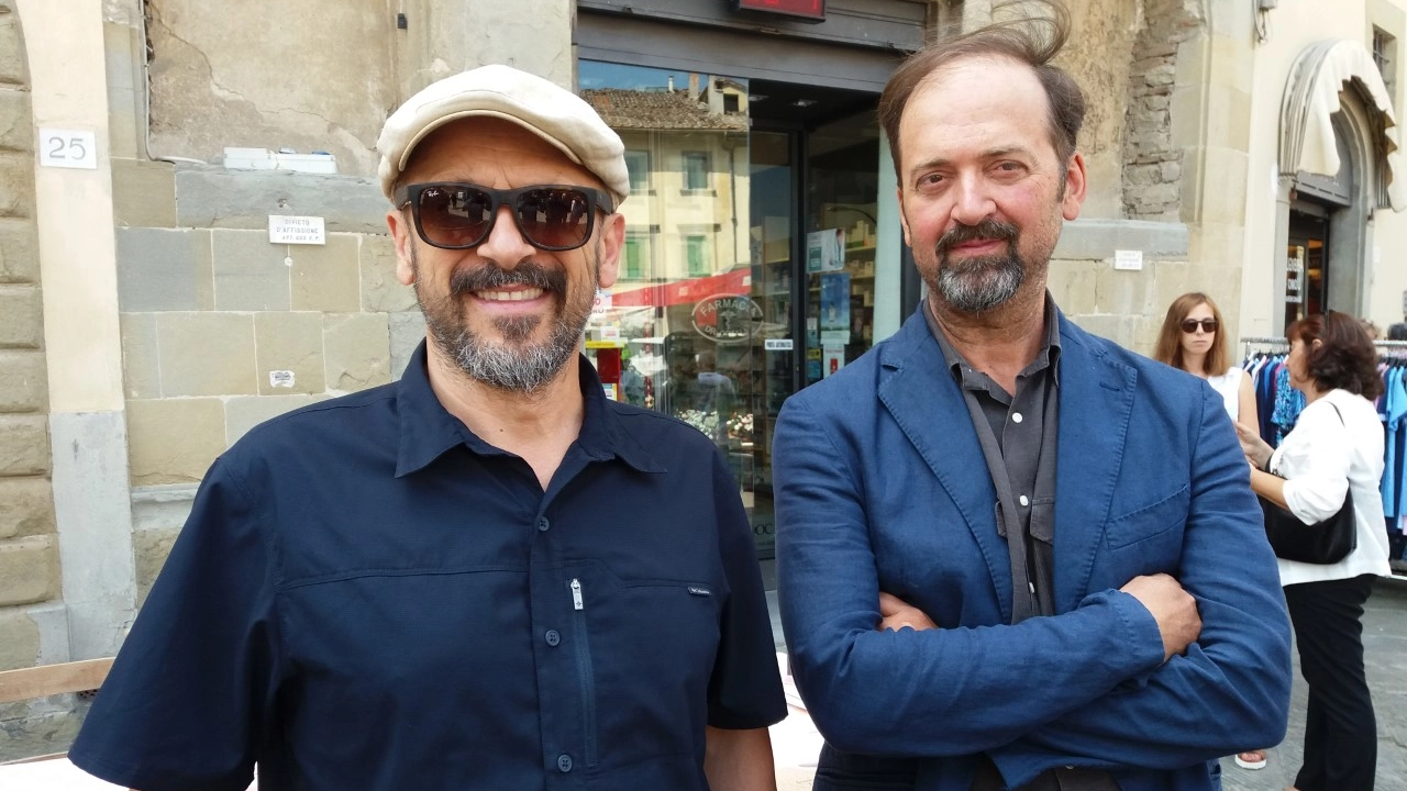 Andrea Merendelli (a sinistra) e Paolo Pennacchini, autori di Tovaglia a Quadri
