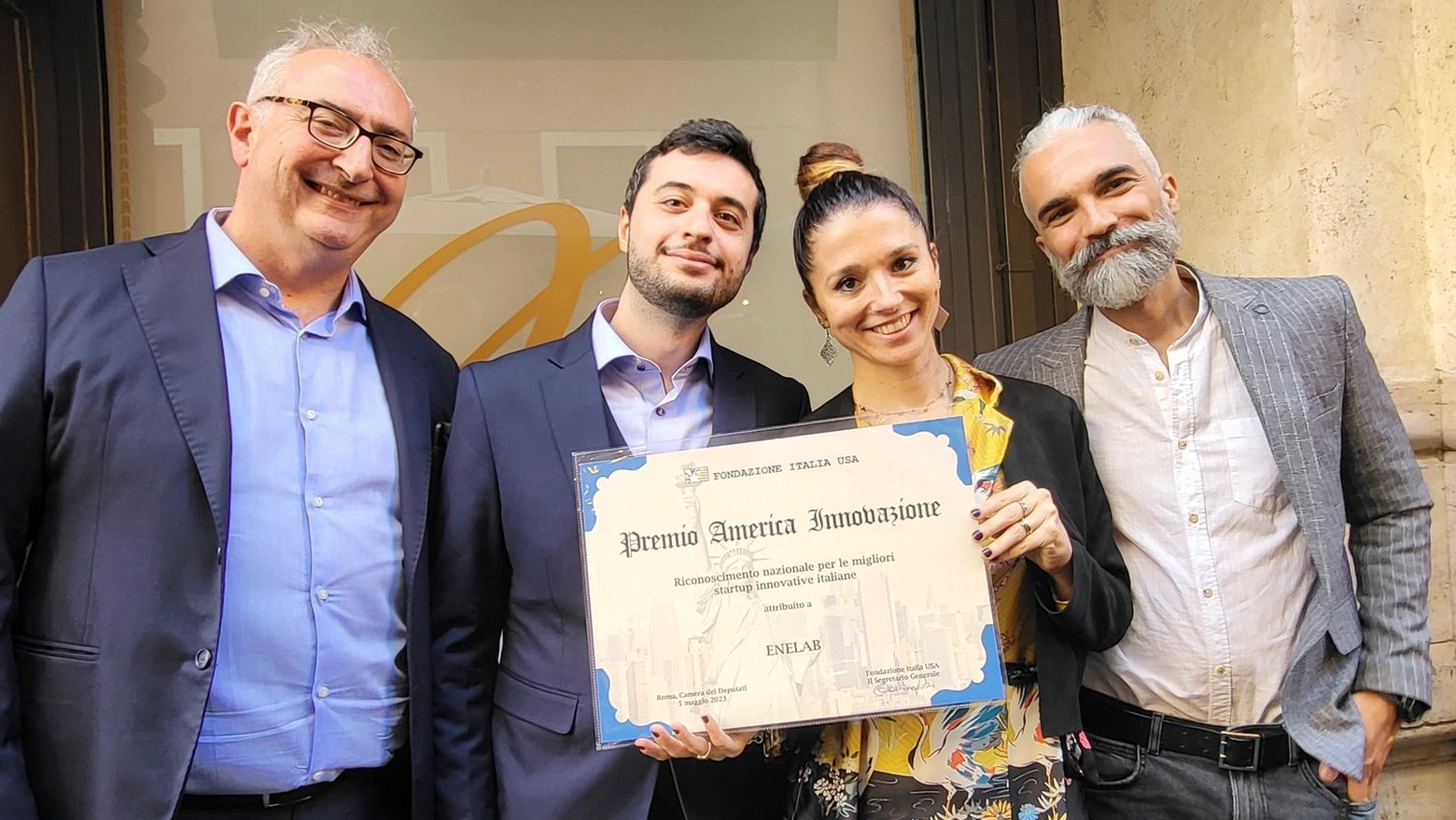 I fondatori della start-up Enelab che si è aggiudicata un premio per l’innovazione