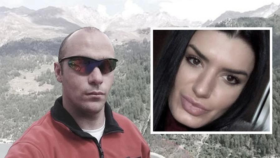 L'omicida Gabriel Falloni e nel riquadro la vittima Elena Raluca Serban
