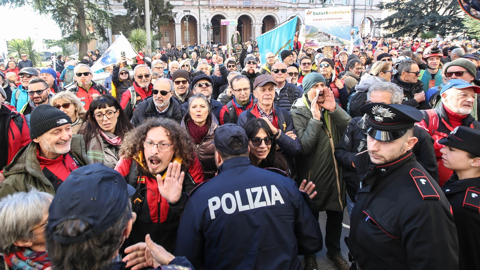 La protesta a Perugia (foto Crocchioni)