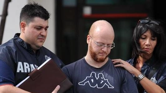 Piter Polverini subito dopo l’arresto Piter Polverini subito dopo l’arresto