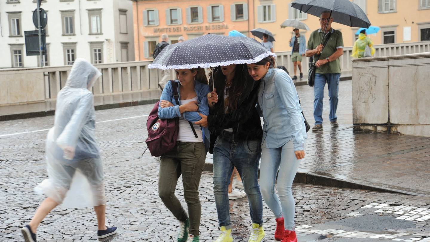 Maltempo, pioggia, ombrello. foto generica