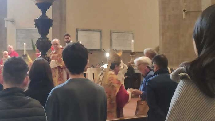 Lagarde in Duomo alla messa della domenica delle Palme