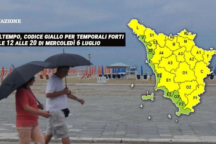 Maltempo Toscana, codice giallo domani: ecco le zone interessate