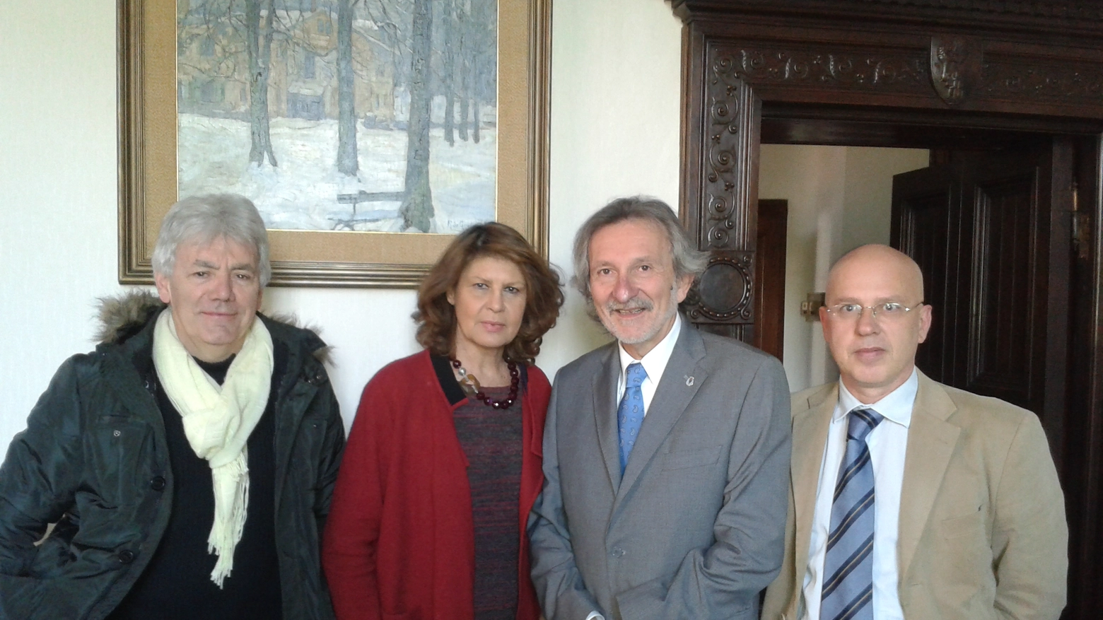 Silvia Costa con il sindaco Beppe Bellandi, l'assessore alla cultura Bruno Ialuna e Moreno Mencarell