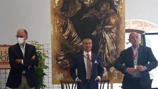 Da sinistra Enrico Letta, Tommaso Marrocchesi Marzi e Marco Rizzo