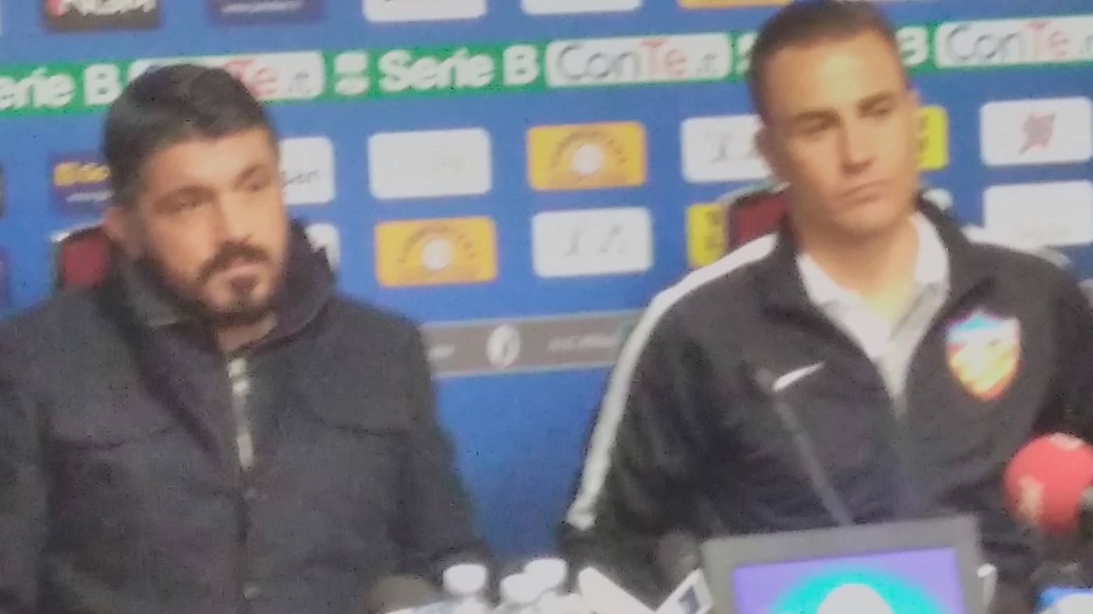 Cannavaro e Gattuso durante la conferenza stampa nel dopopartita