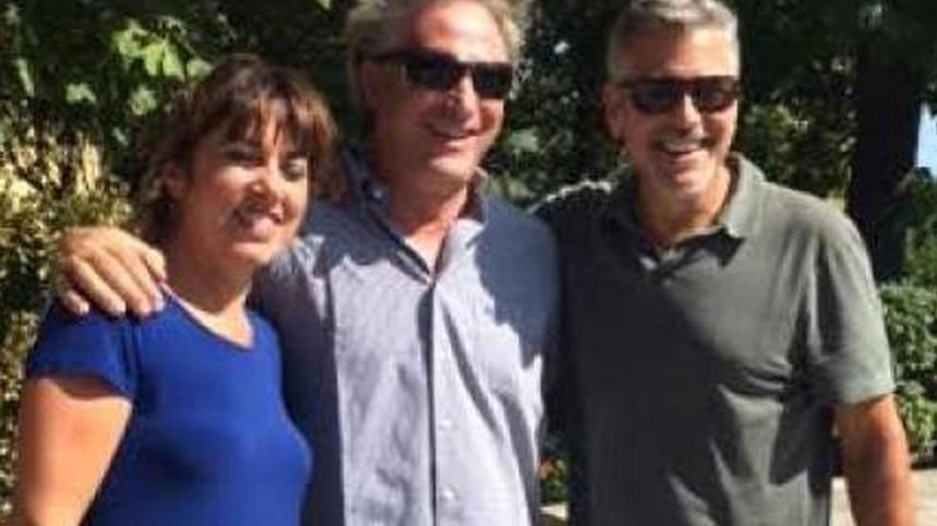 George Clooney con Riccardo e Silvia Baracchi