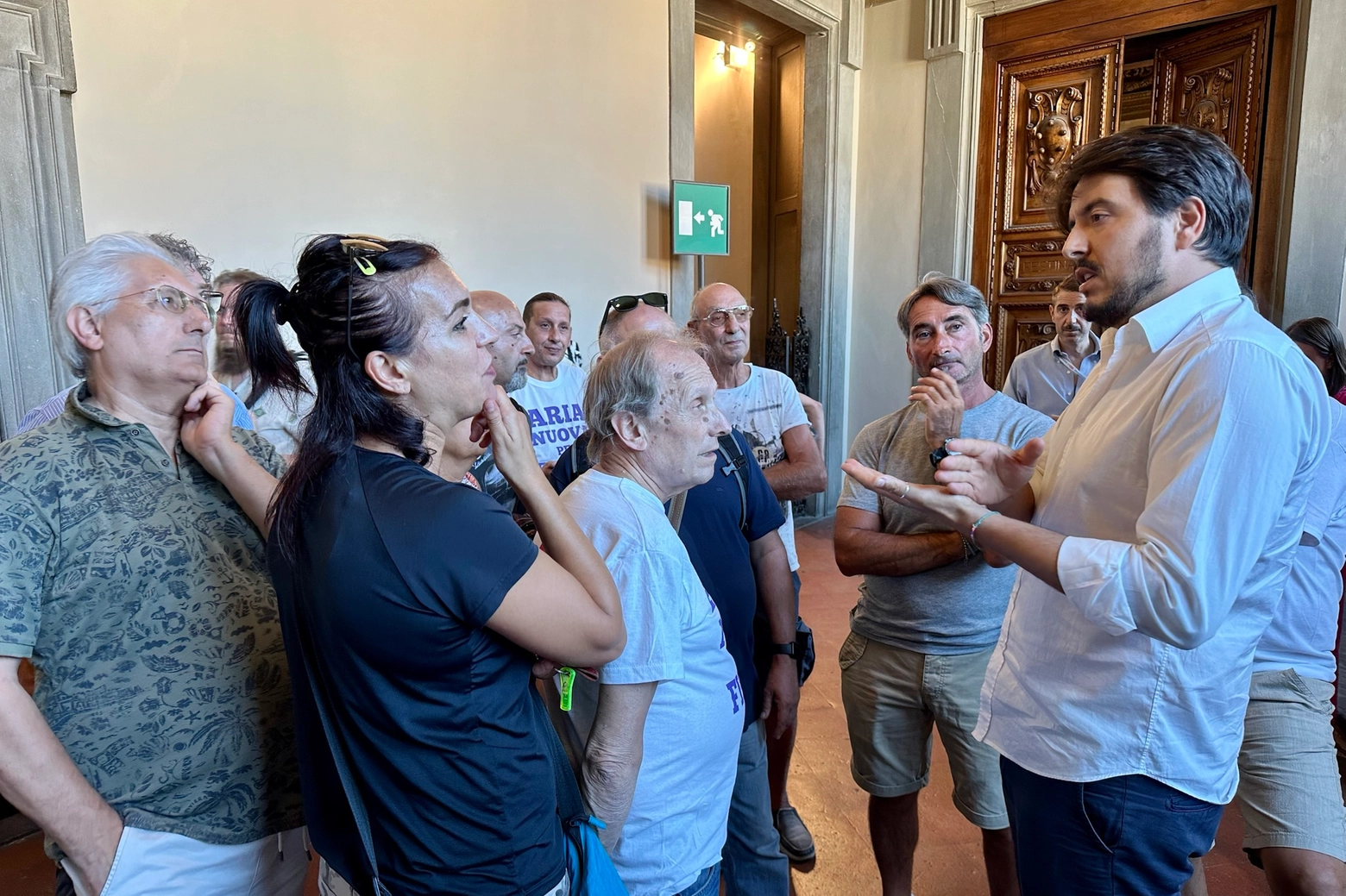 Un momento del dialogo con l'assessore all'Ambiente (New Press Photo)