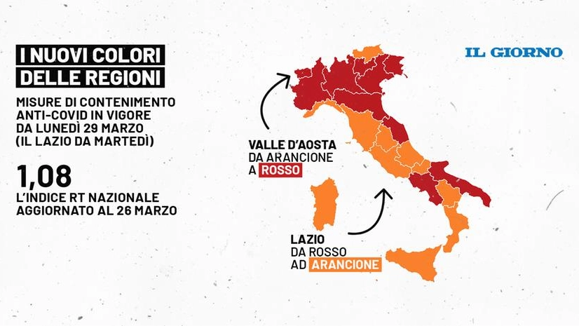 La cartina dell'Italia