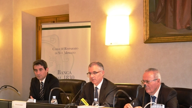 Il presidente Bandini con Gronchi e Piacentini