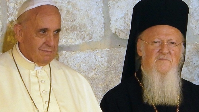 Papa Francesco con il patriarca Bartolomeo I