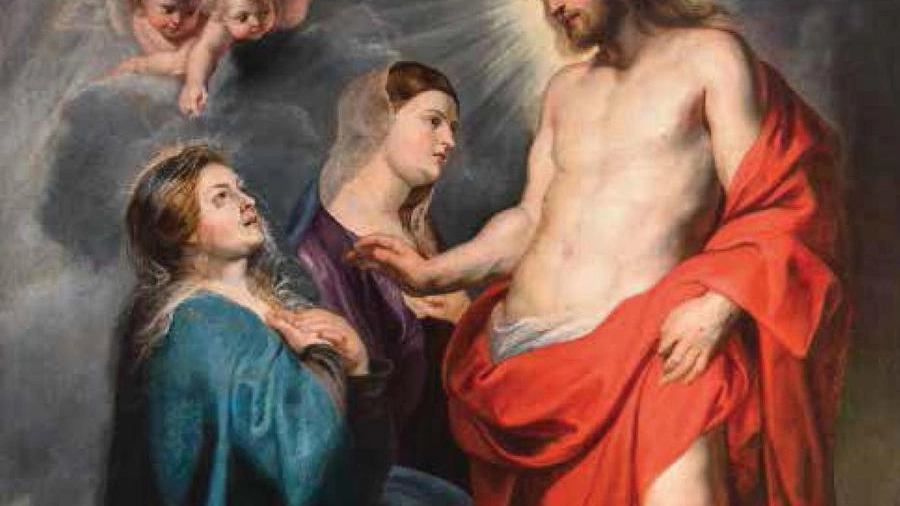 Particolare del 'Cristo risorto appare alla madre' di Rubens