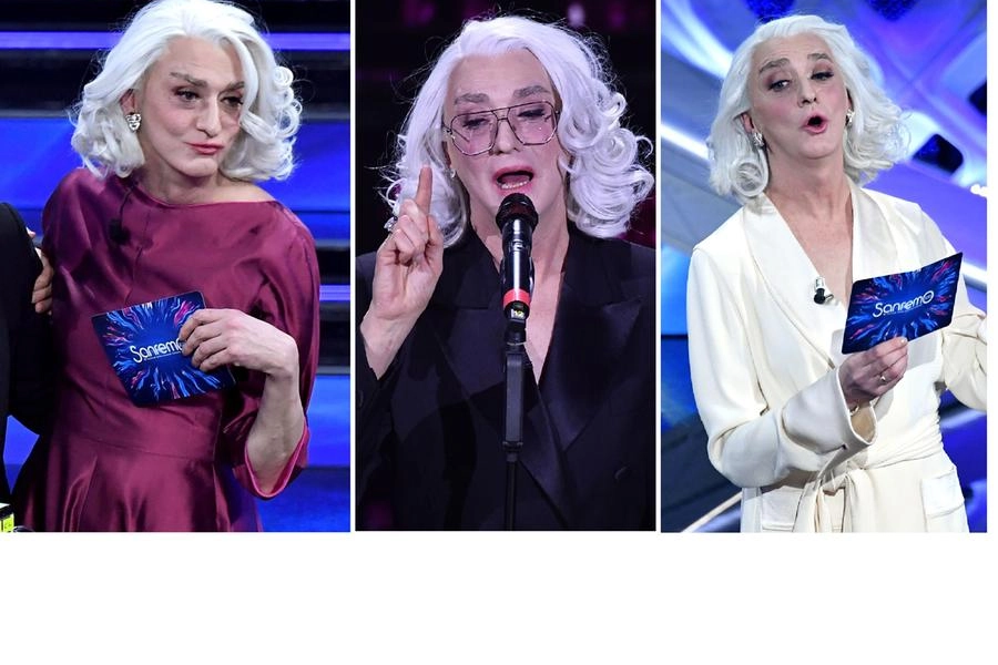 Tre immagini di Drusilla Foer sul palco del Festival