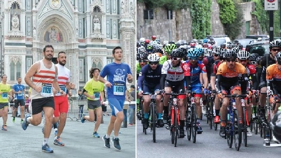 Ciclismo e podismo nella domenica di Firenze